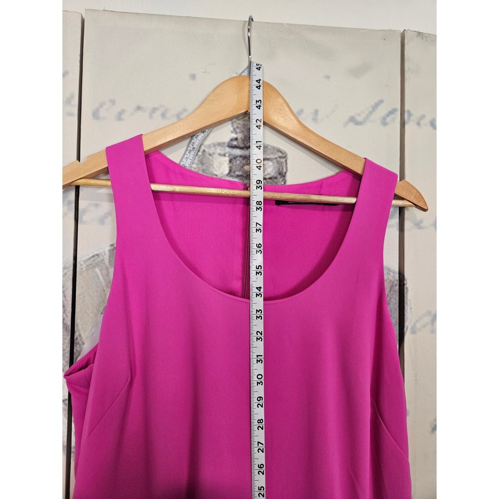Lauren Ralph Lauren Fit and Flare Dress 14 Pink Sleeveless Scoop Neck Magenta - Picture 6 of 7